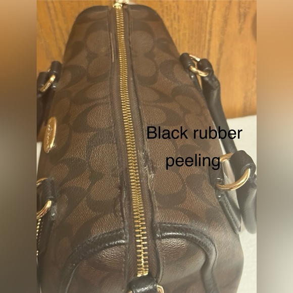 COACH F34084 SIGNATURE MINI BENNETT SATCHEL LIGHT GOLD/BROWN/BLACK - Picture 7 of 14